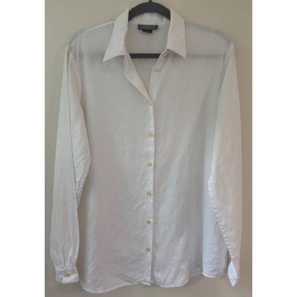 Lands' End Tops - Lands End 100% Linen Long Sleeve Shirt Sz 12 Minimalist Capsule Coastal Preppy